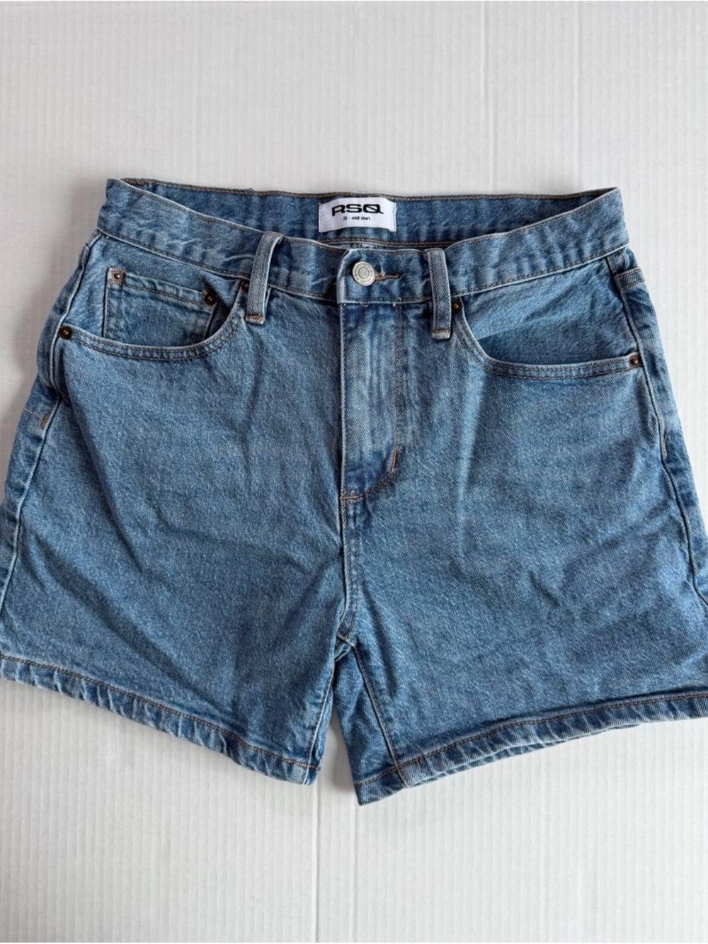 RSQ Light Blue Denim High-Waist Shorts